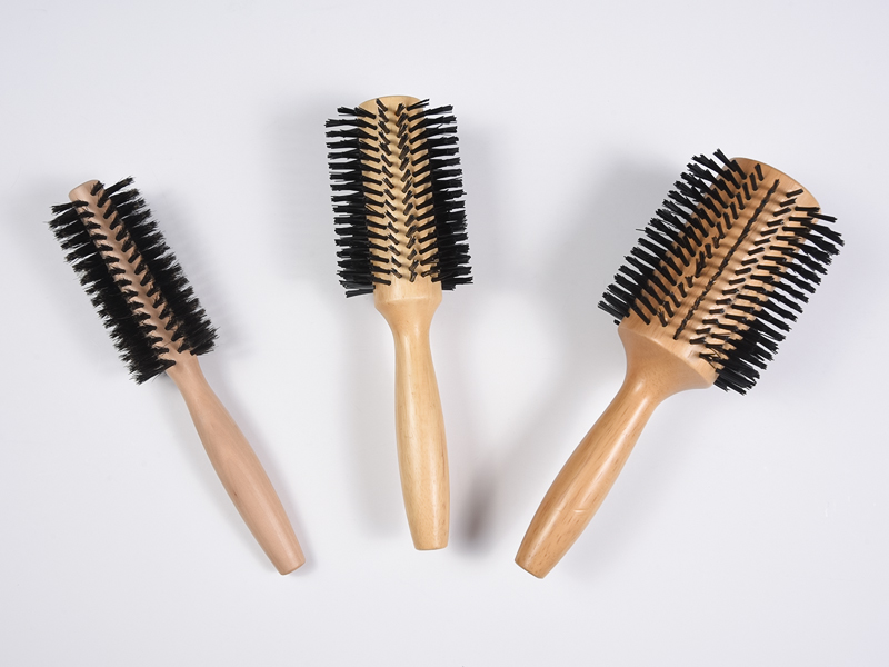 Sikat Rambut Penata Bambu Kayu Bulat
