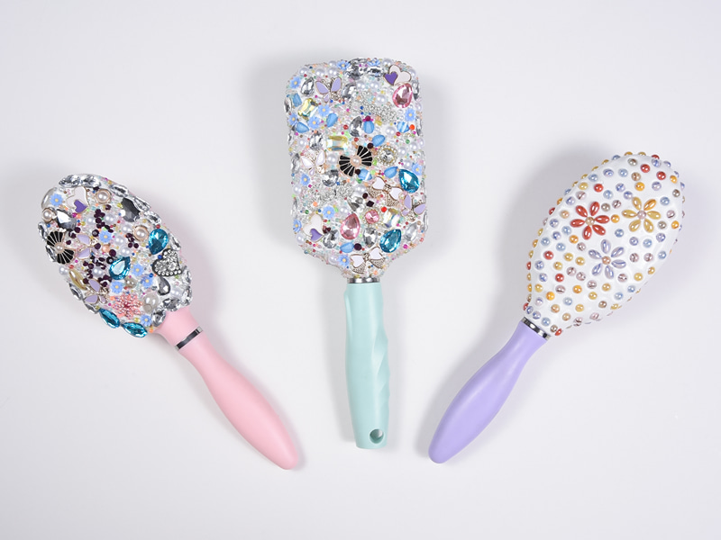 Sikat Rambut Detangling Oval Perhiasan Bling