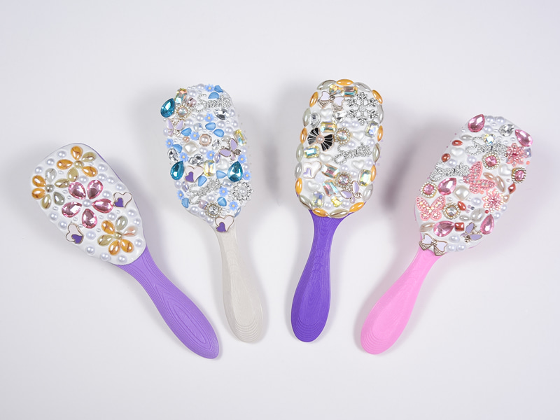 Sikat Rambut Detangling Oval Perhiasan Bling