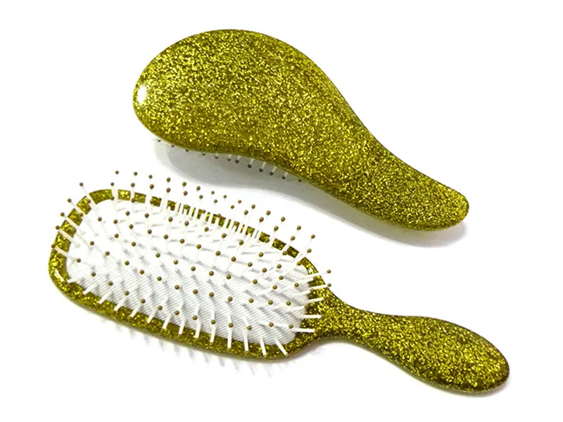 Sikat Rambut Bantalan Glitter Detangling