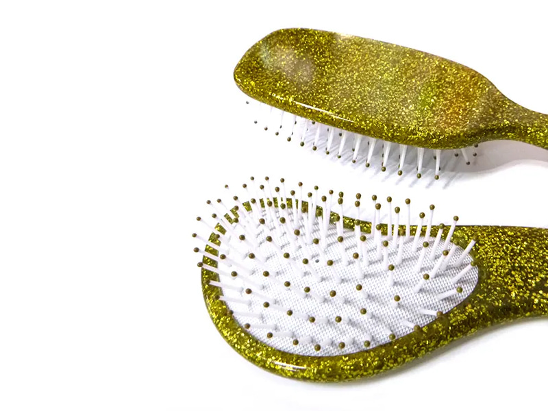 Sikat Rambut Bantalan Glitter Detangling