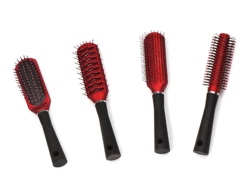 Sikat Rambut Plastik Lapisan Karet