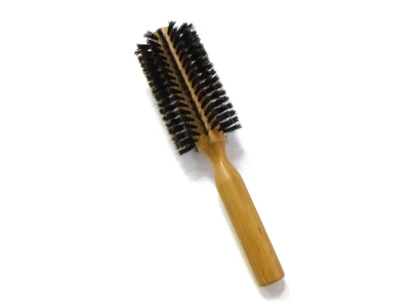 Sikat Rambut Pelurus Pijat Bulu Babi Gagang Bambu