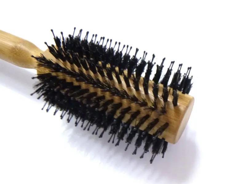 Sikat Rambut Pelurus Pijat Bulu Babi Gagang Bambu
