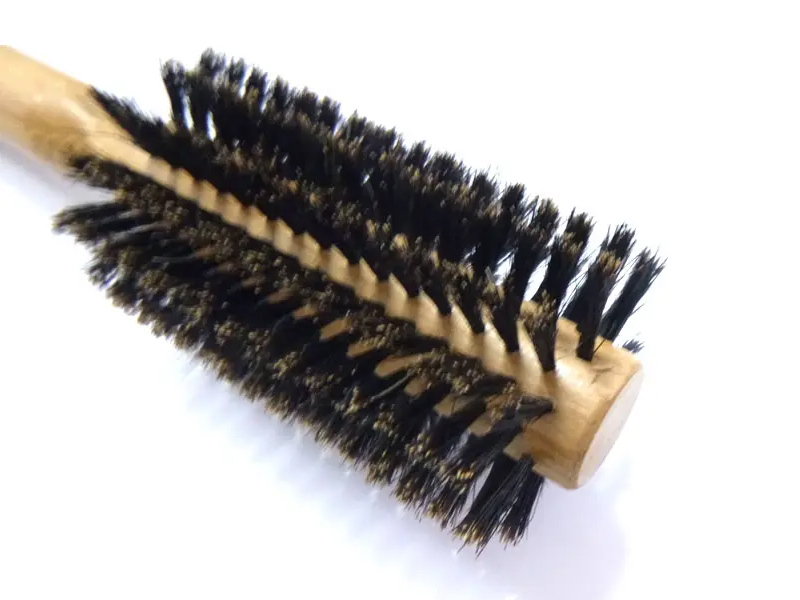 Sikat Rambut Pelurus Pijat Bulu Babi Gagang Bambu