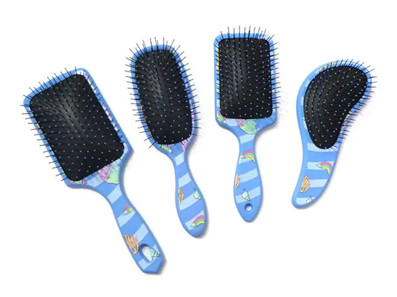 Sikat Rambut Keriting Gelombang Ventilasi Plastik Berwarna-warni