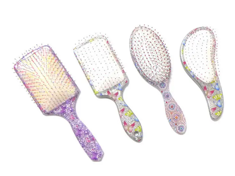 Sikat Rambut Penghilang Kusut Plastik Sentuhan Lembut Mini