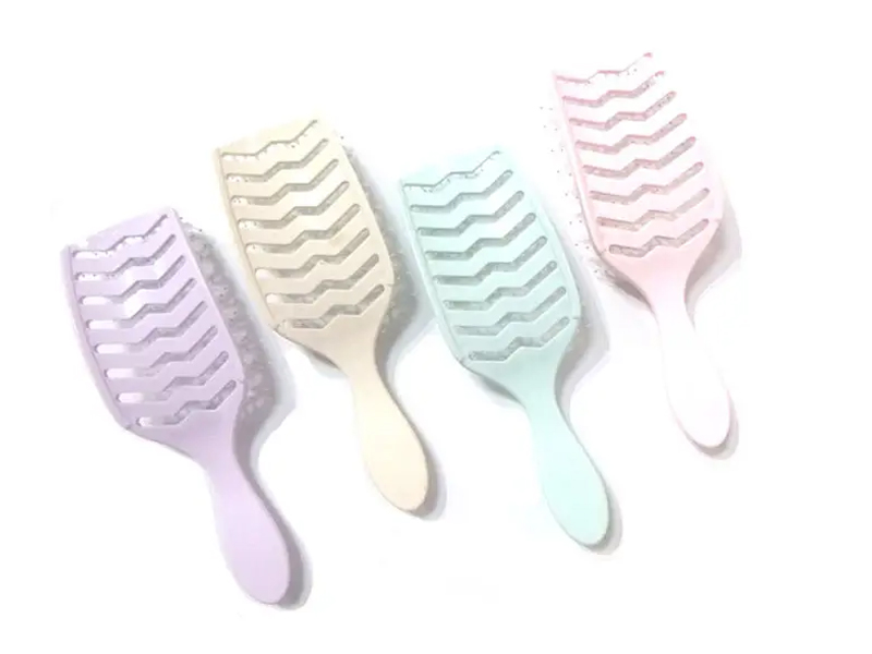 Sikat Rambut Detangling Plastik Abs Pink Portabel Plastik Pijat Tahan Air Ramah Lingkungan