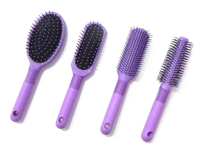 Set Sikat Rambut Bantalan Lapisan Karet Plastik