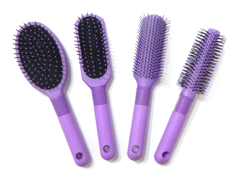 Set Sikat Rambut Bantalan Lapisan Karet Plastik