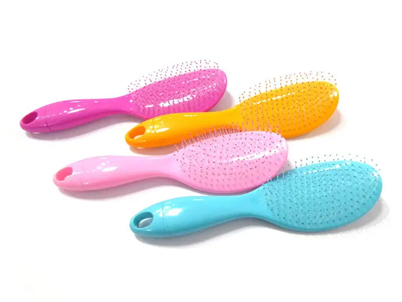Sisir Rambut Tahan Panas Merah Muda Gagang yang Dapat Dilepas