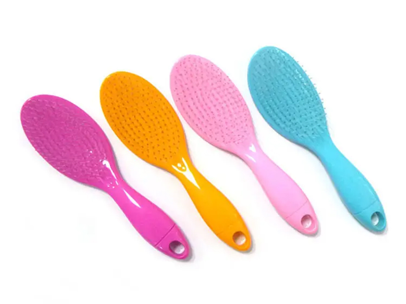 Sisir Rambut Tahan Panas Merah Muda Gagang yang Dapat Dilepas