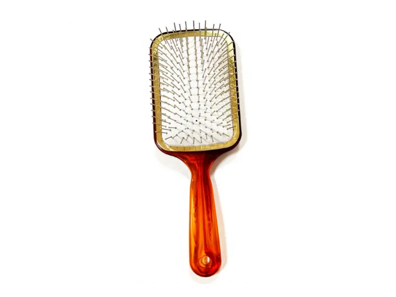 Sikat Rambut Dayung Warna Kuning dengan Pin Logam